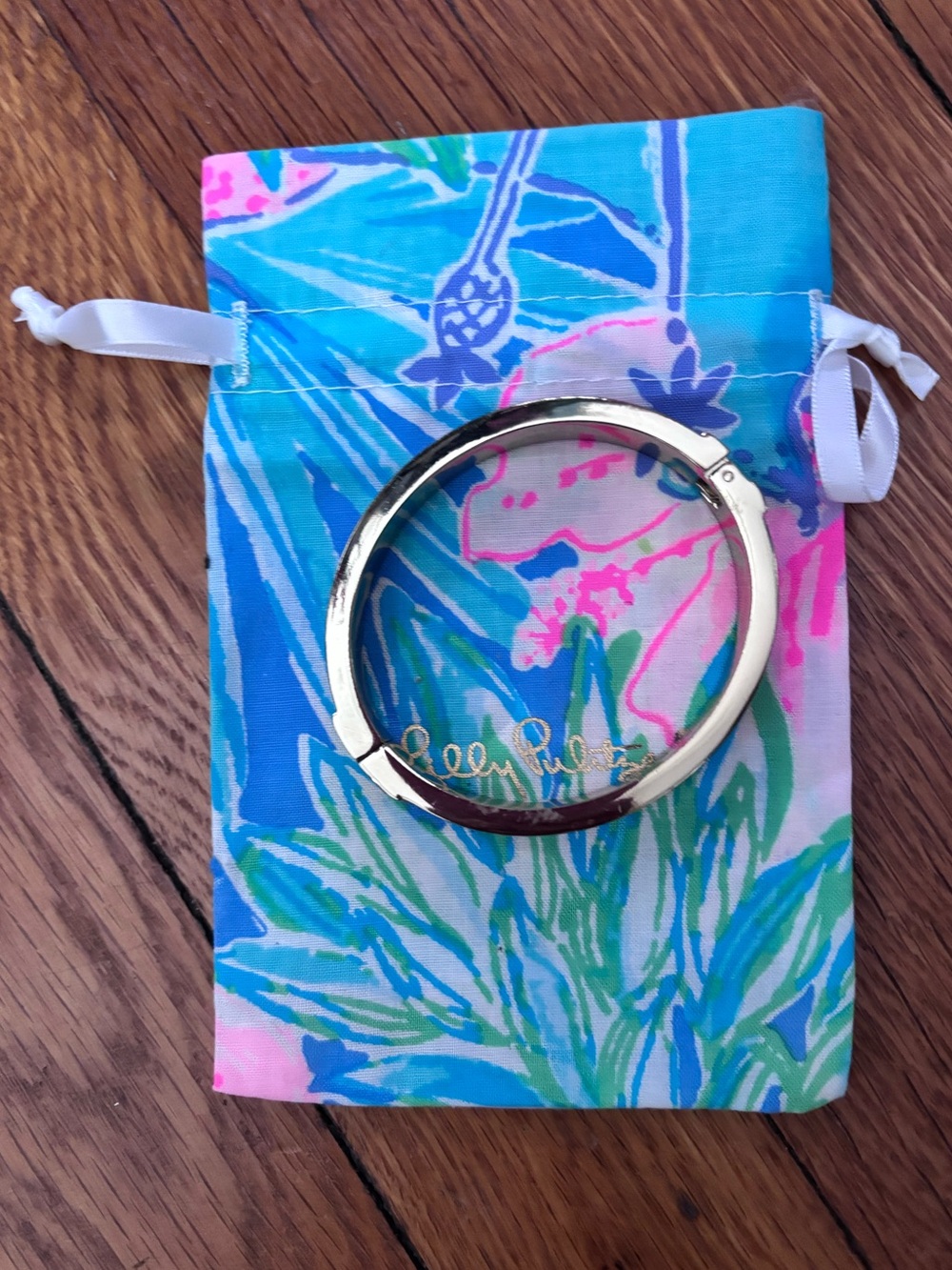 Lilly Pulitzer Gold Pink Bangle Bracelet - Picture 4 of 7